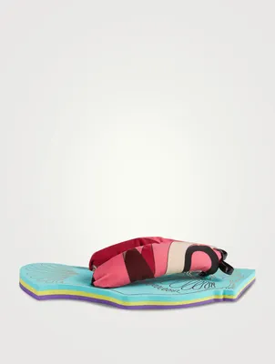 Thong Sandals Marmo Print