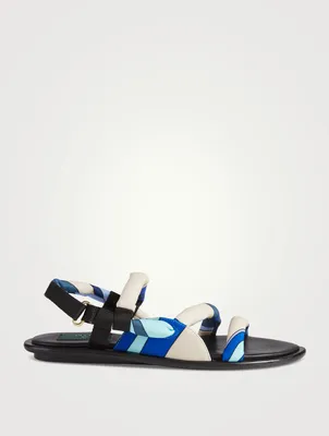 Slingback Sandals Marmo Print