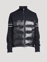Wool-Blend Down Padded Cardigan