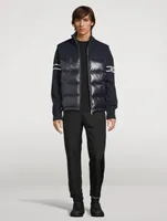 Wool-Blend Down Padded Cardigan