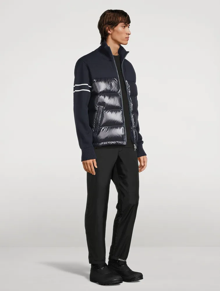 Wool-Blend Down Padded Cardigan