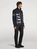 Wool-Blend Down Padded Cardigan