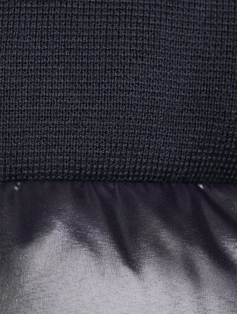 Wool-Blend Down Padded Cardigan