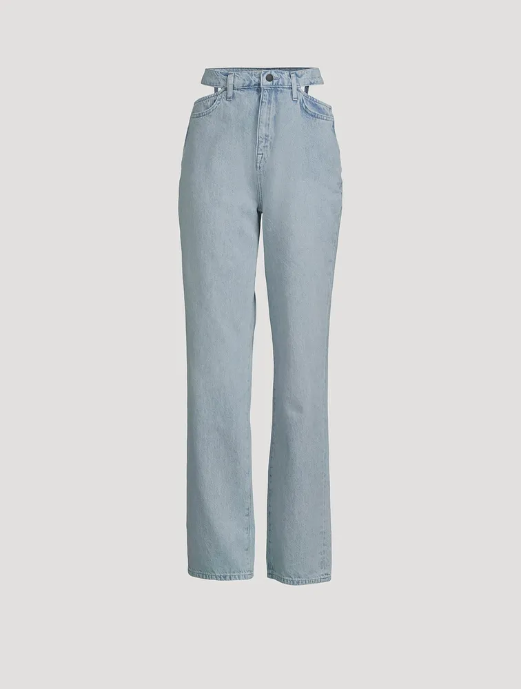 Ms. Stone Cut-Out Straight Jeans