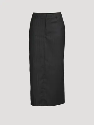 Vato Wool Midi Skirt Stripe Print