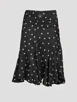 Midi Skirt Flower Spot Print