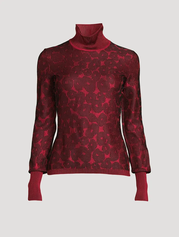 Jacquard Rib-Knit Sweater