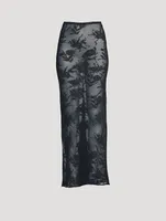 Sheer Floral Lace Maxi Skirt