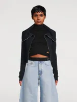 Cashmere Funnelneck Cardigan