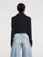 Cashmere Funnelneck Cardigan