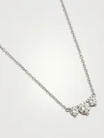 Medium Trinity 18K White Gold Necklace With Diamonds