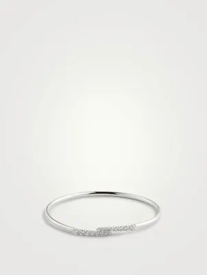 Identity 18K White Gold Bangle Bracelet With Diamonds
