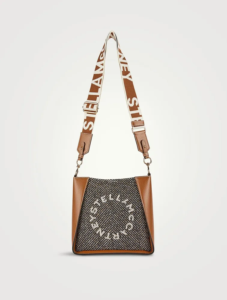 Mini Stella Logo Herringbone Crossbody Bag