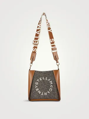Mini Stella Logo Herringbone Crossbody Bag