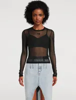Long-Sleeve Mesh T-Shirt