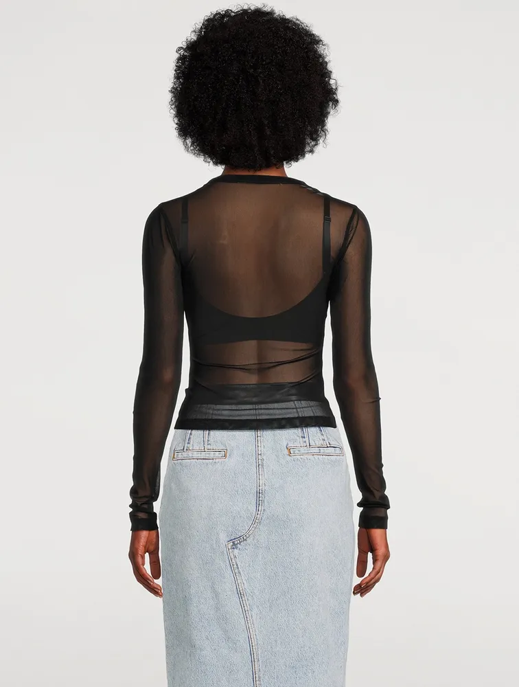 Long-Sleeve Mesh T-Shirt