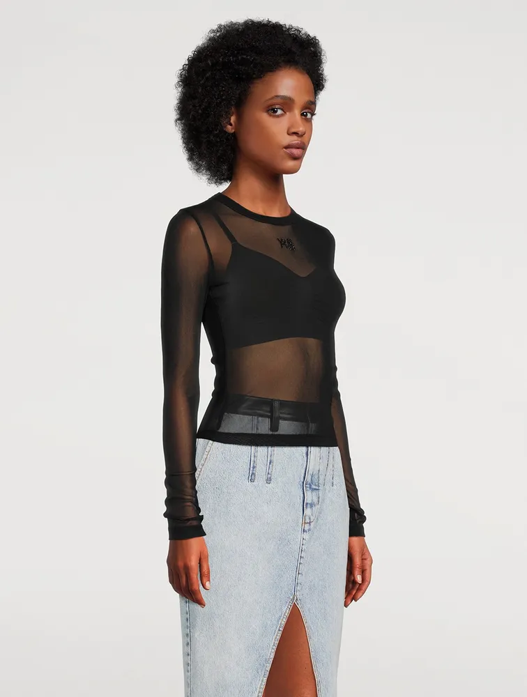 Long-Sleeve Mesh T-Shirt