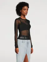 Long-Sleeve Mesh T-Shirt
