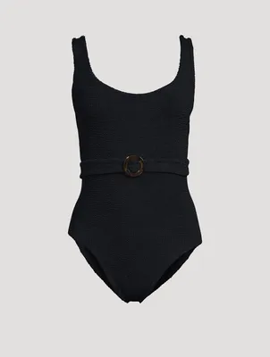 Solitaire Belted One-Piece Swimsuit