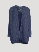 Superfine Curly Alpaca-Blend Cardigan