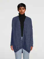 Superfine Curly Alpaca-Blend Cardigan