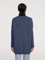 Superfine Curly Alpaca-Blend Cardigan