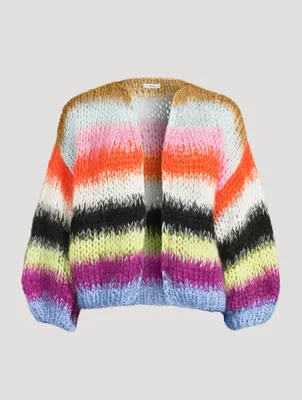 Mohair-Blend Bomber Cardigan