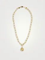 Paperclip Chain Necklace With Lion Coin Pendant