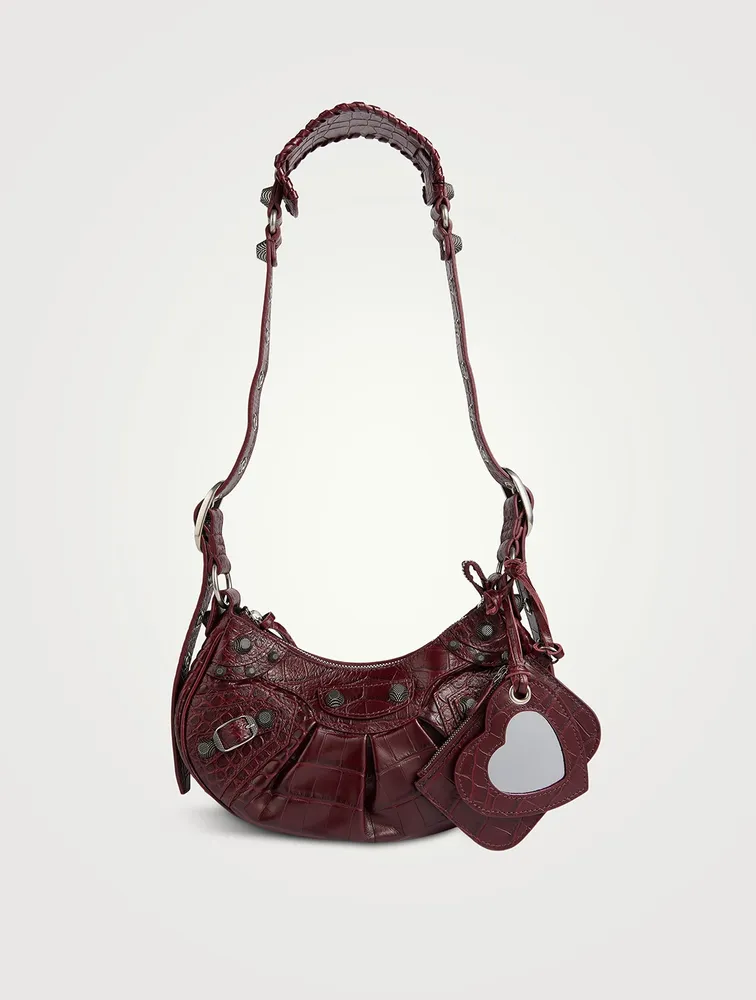XS Le Cagole Croc-Embossed Leather Shoulder Bag