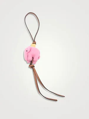 Leather And Felt Elephant Bag Charm
