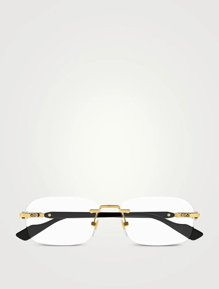 Rectangular Rimless Optical Glasses