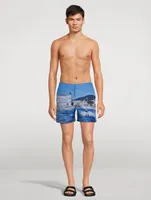 Bulldog Photographic Mid-Length Swim Shorts