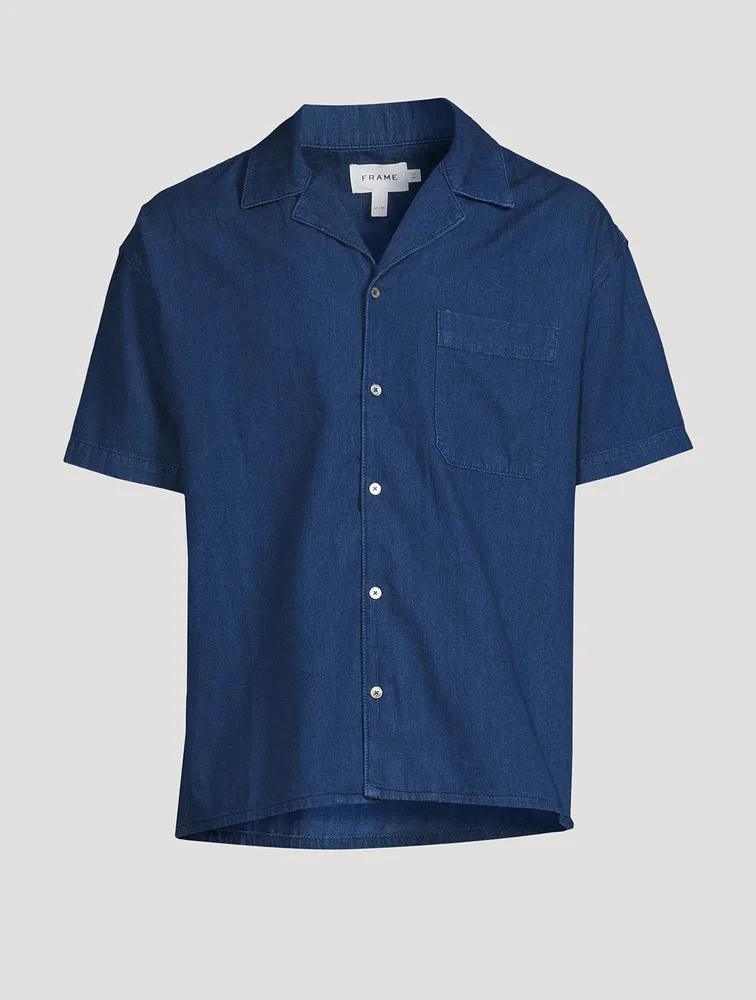 Cotton And Linen Chambray Short-Sleeve Shirt