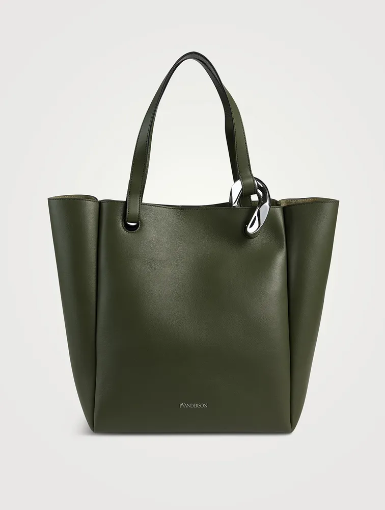 Chain Leather Tote Bag