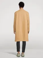 Wool-Blend Varsity Long Coat