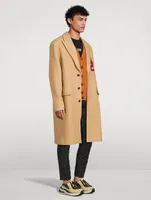 Wool-Blend Varsity Long Coat