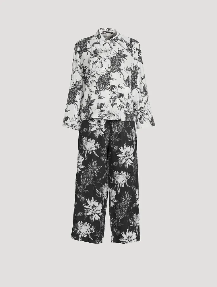 Pocket Pajama Set Night Bloom Print