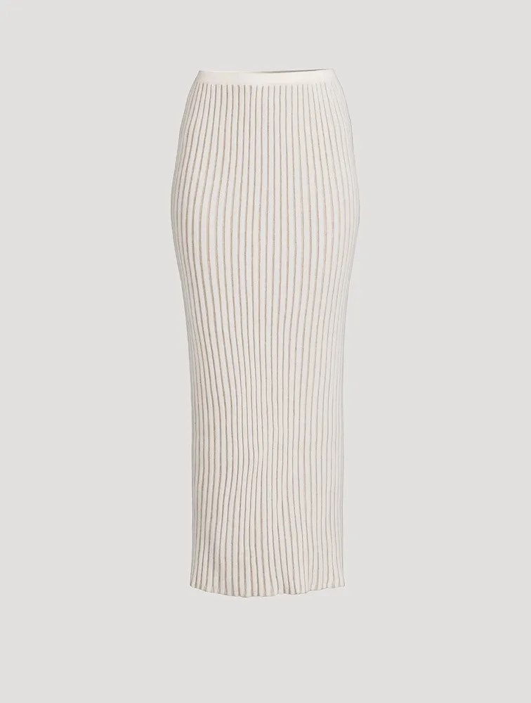 Cashmere Pleated Tube Skirt