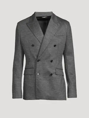 Wool-Blend Double-Breasted Jacket
