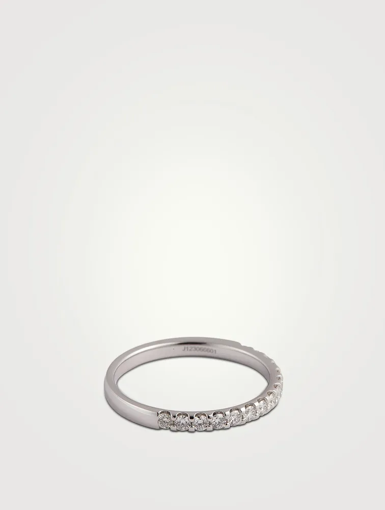 Odessa Platinum Half Round Diamond Ring