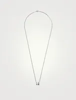 L Quatre Double White Edition 18K White Gold Pendant Necklace With White Hyceram And Diamonds