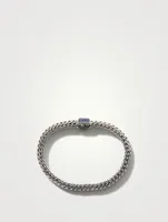 Classic Chain Reversible Bracelet With Blue Sapphire