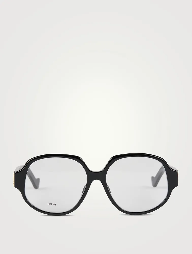 Chunky Anagram Black Geometric Eyeglasses