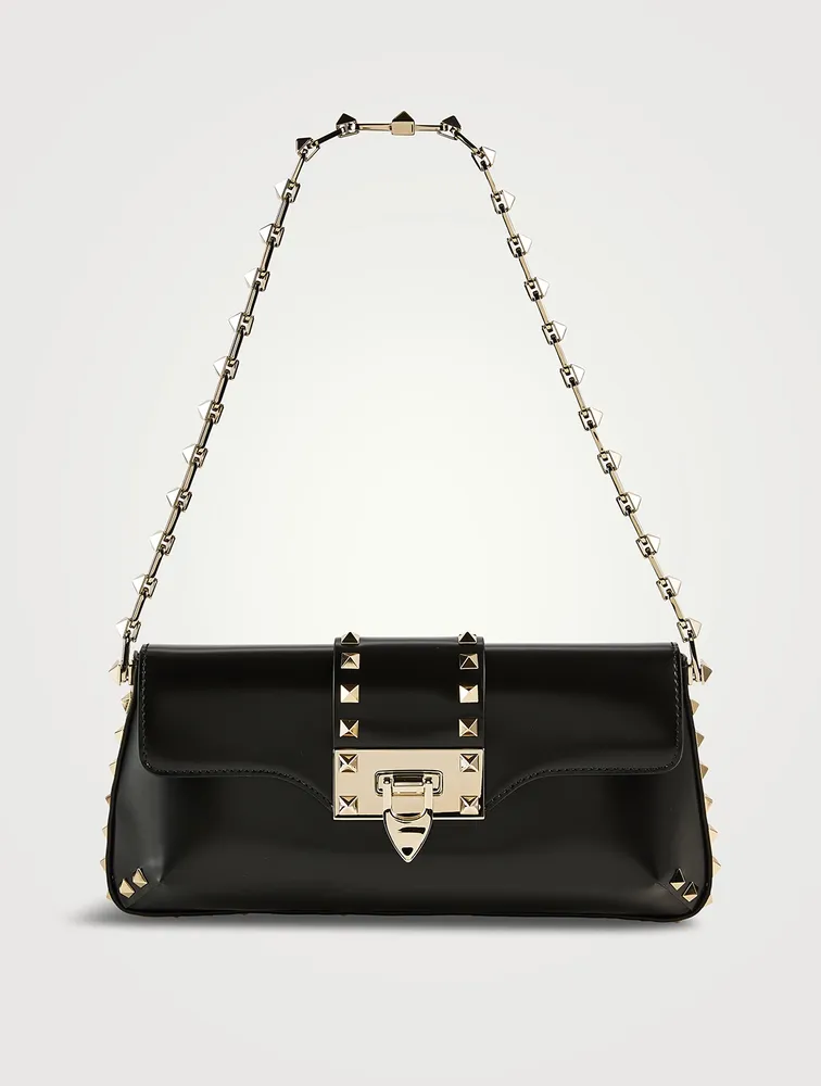 Small Rockstud Leather Clutch