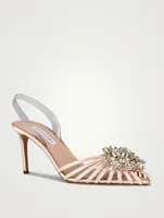 Crystal Margarita Satin Slingback Pumps