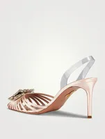 Crystal Margarita Satin Slingback Pumps