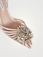 Crystal Margarita Satin Slingback Pumps