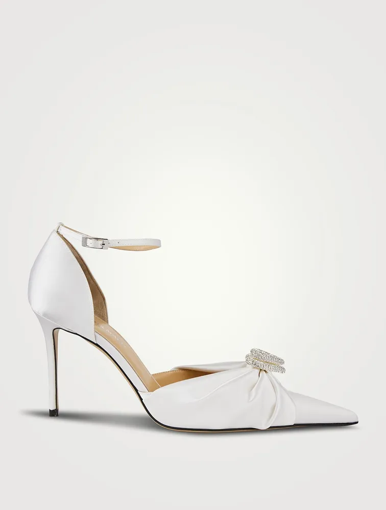 Double Heart Satin Pumps