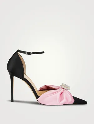 Double Heart Satin Pumps