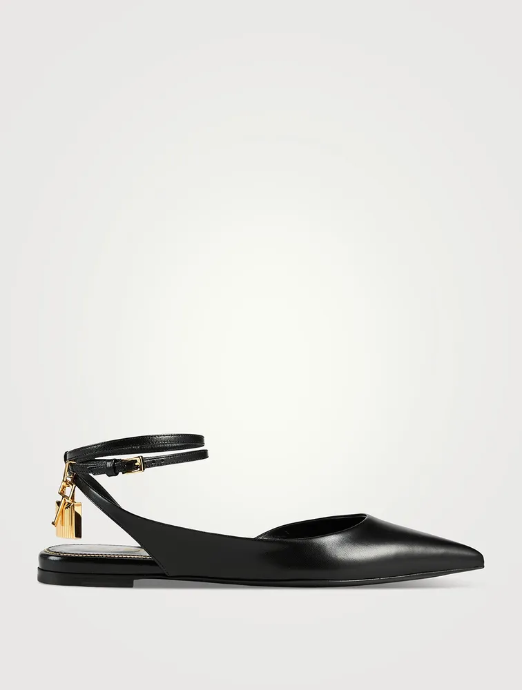 Leather Ballet Flats With Padlock